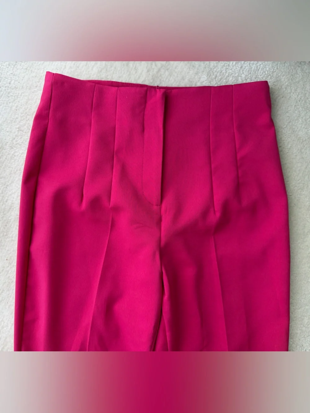 Zara Bright Fuchsia Tailored Dress Pants Trousers Straight Leg Fit